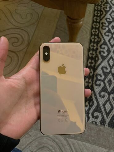 Apple iPhone: IPhone Xs, Б/у, 256 ГБ, Matte Gold, Защитное стекло, Чехол, 78 %