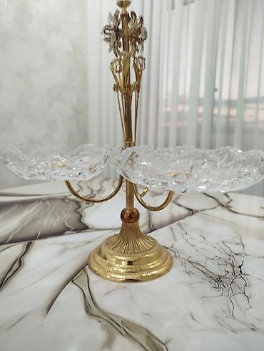 ləpə qiyməti: 3 bölməli büllur ləpə qabı - Material: kəsimli şəffaf büllur kasalar — 2
