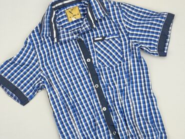 Shirts: Shirt 10 years, condition - Good, pattern - Cell, color - Blue