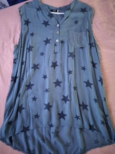 moderne košulje ženske: L (EU 40), Single-colored, Stars, color - Light blue