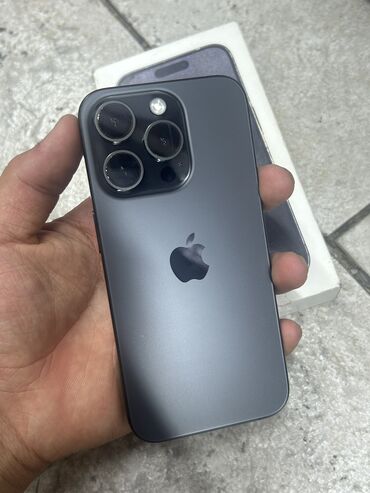 очки для компьютера и телефона: IPhone 15 Pro, Б/у, 256 ГБ, Black Titanium, Защитное стекло, Коробка, 87 %
