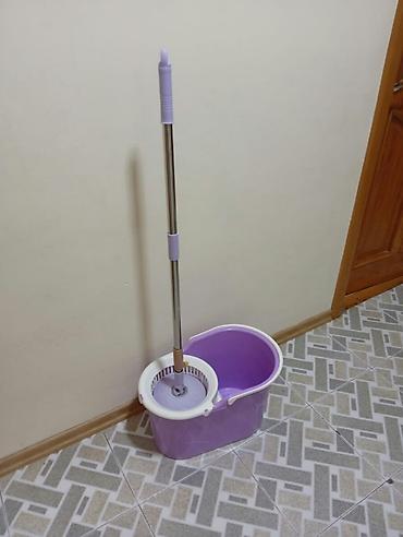 mop dəsti: Bükülən saplı, fırlanan mop və sıxıcı səbətdən ibarət təmizlik dəsti — 2