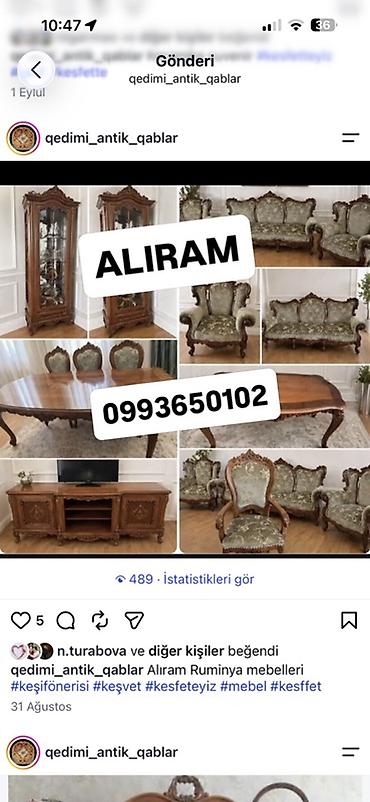Rumıniya istehsalı klassik mebel dəsti Tərkibi: - Oyma naxışlı iki