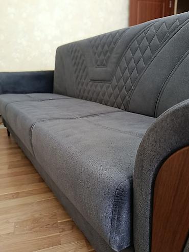 divan örtüyü: Divan – qaranquş naxışlı, tünd boz rəng - Geniş oturma və arxa hissə — 2