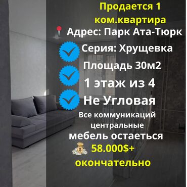 Помещения свободного назначения: 1 комната, 30 м², Хрущевка, 1 этаж, Косметический ремонт