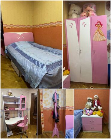Salon, tibbi kreslolar: Oğlan və qız üçün, İşlənmiş, Təknəfərlik çarpayı, Yazı masası, Dolab, Tumba