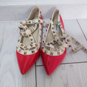обувь балетки: Туфли 36, цвет - Красный