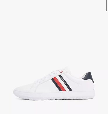 kisi cantalari: Tommy Hilfiger (Stripe Leather Cupsole Sneaker) original Tommy Dan