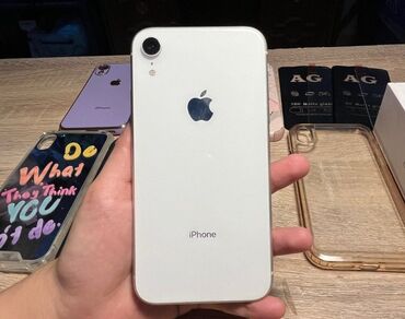 Apple iPhone: IPhone Xr, Б/у, 64 ГБ, White Titanium, Чехол, 80 %