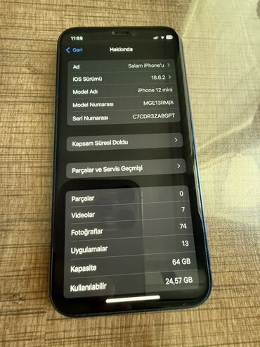 Apple iPhone: IPhone 12 mini, 64 GB, Göy, Face ID — 8