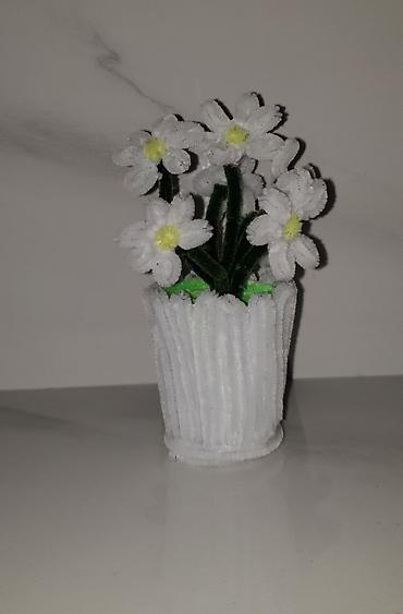 Ostali kućni dekor: Korpice sa svecem od plisa.Rucni rad. Boje:roza,pastelna kajsija,neon — 9