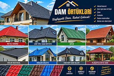 Материалы для кровли крыш: Müasir dam örtükləri və peşəkar quraşdırma xidməti Təklif olunan — 1