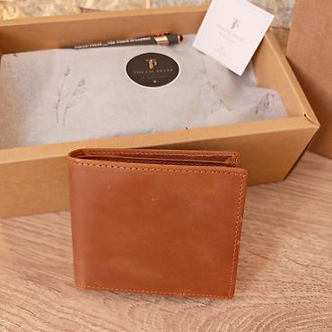 sinsey torbe: Muški kožni novčanik – klasičan bifold dizajn - Materijal: prava — 2
