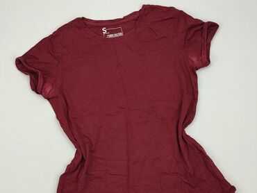 bordowa spódnice z eko skóry: T-shirt, FBsister, S, stan - Dobry