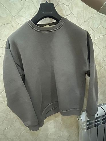 palto: Unisex sadə sweatshirt - Rəng: tünd boz (antrasit) - Model: dairəvi — 1