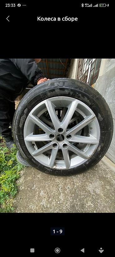 Шиналар жана дисктер: Дөңгөлөктөр монтажда 215 / 55 / R 17, Жай, Колдонулган, Комплект, Жеңил унаалар, Куйма, тешиктери - 5 — 1