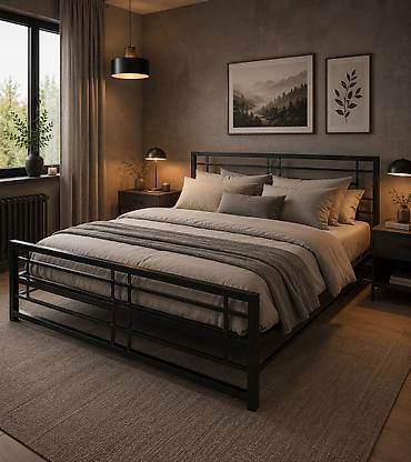 karcher k5: Металлическая кровать в современном индустриальном стиле - Основание — 4