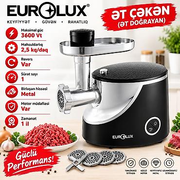 Ət çəkən maşın Eurolux, 3600 Vt, Revers ilə, Yeni