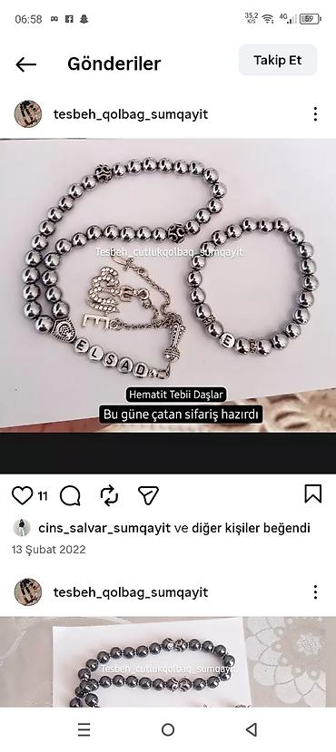 ebonit tesbeh: Məhsul: Şəxsi adla yığılan kişi təsbehləri - Qara mat və ya parlaq — 6