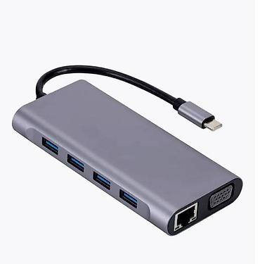 Другие аксессуары для компьютеров и ноутбуков: Хаб Type-C 11-in-1, док-станция, разветвитель, адаптер с 11 различными — 2