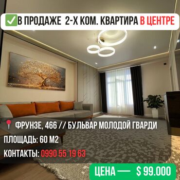 Продажа участков: 2 комнаты, 60 м², Элитка, 14 этаж, Дизайнерский ремонт