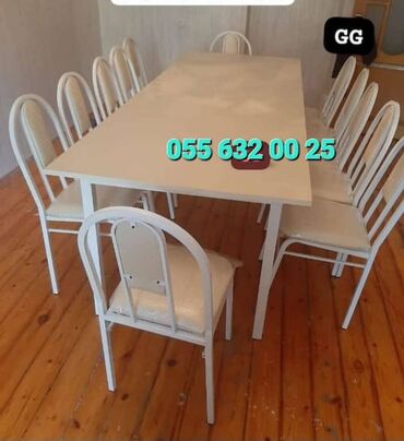 Bağ, çöl masa və oturacaq dəstləri: Yeni, Kvadrat masa, 4 stul, Açılmayan, Stullar ilə, Dəri, Azərbaycan — 28