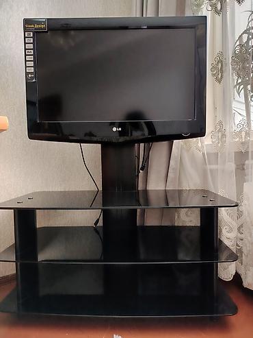 ТВ и видео: LG LCD TV + şüşə TV stendi - 3 mərtəbəli qara şüşə rəf sistemi - — 2