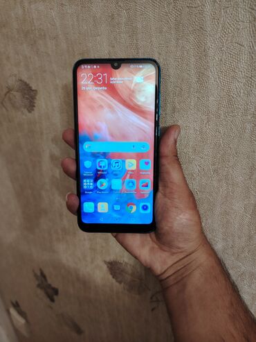 huawei p smart 2019: Huawei Y7, 32 ГБ, цвет - Синий, Отпечаток пальца