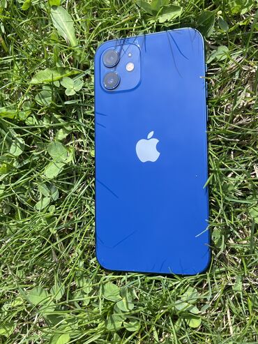 айфон 13 в корпусе хр: IPhone 12, Б/у, 128 ГБ, Синий, 75 %