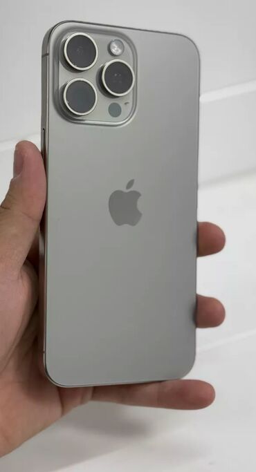 мак х: IPhone 15 Pro Max, Колдонулган, 256 ГБ, Natural Titanium, Коргоочу айнек, 100 %