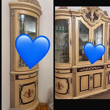 skaf suseli: Klasiya üslublu vitrin-buffet mebeli - Material: MDF/taxta qarışığı — 1