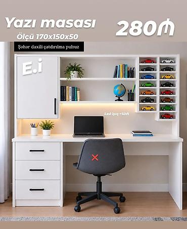 Yazı masası – ölçü 170×150×50 sm - Geniş iş səthi və rahat təşkilat lalafo.az -da Yazı masası – ölçü 170×150×50 sm - Geniş iş səthi və rahat təşkilat