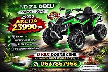Dečiji električni automobili: Kvad za decu – električni četvorotočkaš - Nosivost: do 35 kg - Model — 6