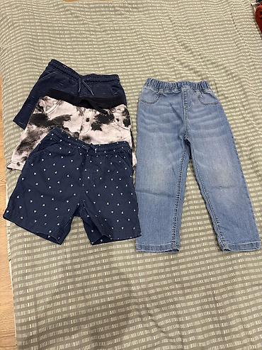jeans salvar: 8 azn uşaq üçün 24-36 ay, cins şalvar ve 3 eded şortik 2-3 defe — 1