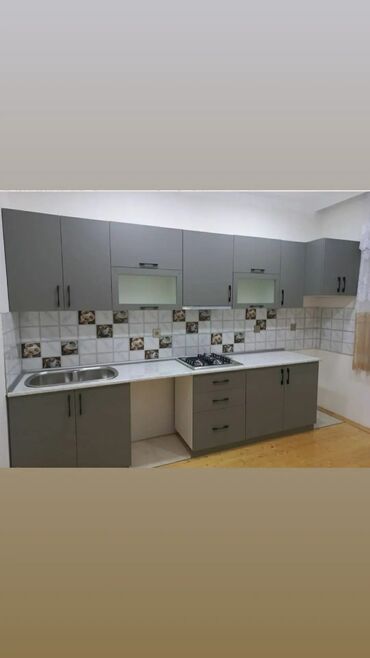 Sifarişlə mətbəx mebeli: Sifarişlə mətbəx dəsti, Özü çəkən petlələr, Mat laminat, Kredit yoxdur, Pulsuz çatdırılma — 4