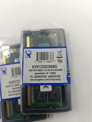notebook harddisk: Məhsulun texniki göstəriciləri⤵️ Kingston ValueRAM KVR1333D3S9/8G — 2