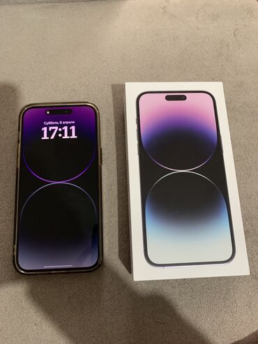 iphone 14 рассрочка: IPhone 14 Pro Max, Б/у, 128 ГБ, Deep Purple, Зарядное устройство, Защитное стекло, Чехол, 89 %