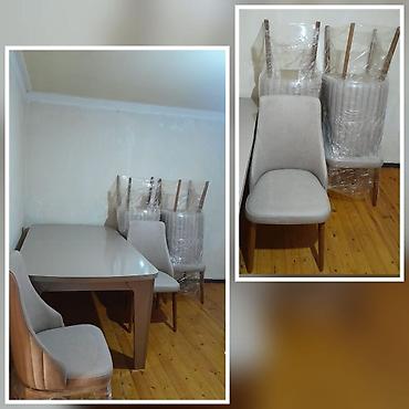 Qonaq otağı üçün, İşlənmiş, Dördbucaq masa, 6 stul