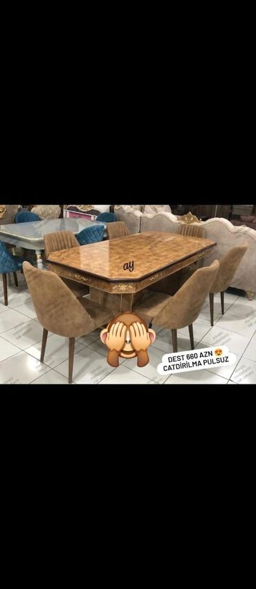 qonaq otagi stollari: Masa və oturacaq dəstləri