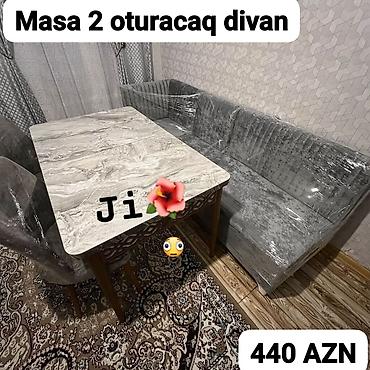 islenmis masa desti: Mətbəx və qonaq otağı üçün dəstlər 1) Masa + divan + 2 stul – 410 - — 3