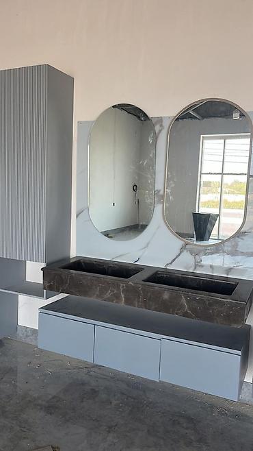 Çanaqlar, tülpanlar: Mərmər hamam lavabosu və üstü – birblok monolit dizayn Məhsul — 19