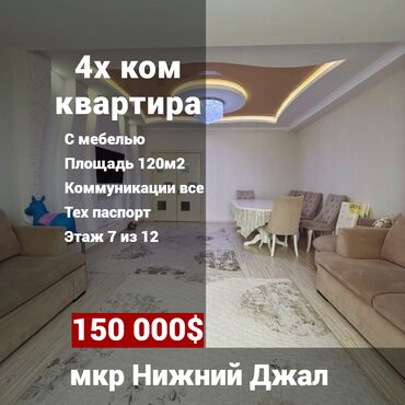 Продажа квартир: 4 комнаты, 120 м², Элитка, 7 этаж, Евроремонт