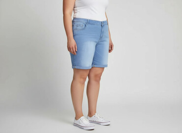 spódnice jeansowe dla puszystych: Janina, Shorts for women, size 7XL