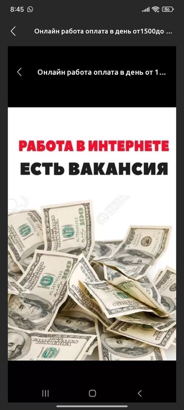 онлайн работа кыргызстан: Онлайн работа оплата в день от 1500 до 4000 сом. Опыт не нужен только