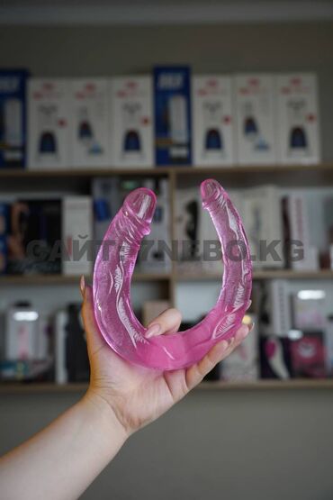 кукла для взрослых: Двухголовый розовый мягкий фаллос для двойного проникновения - 48,5 см