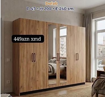 Мебель для дома: Yataq otağı üçün iri həcmli qarderob dolabları - Model: 6 qapılı — 6