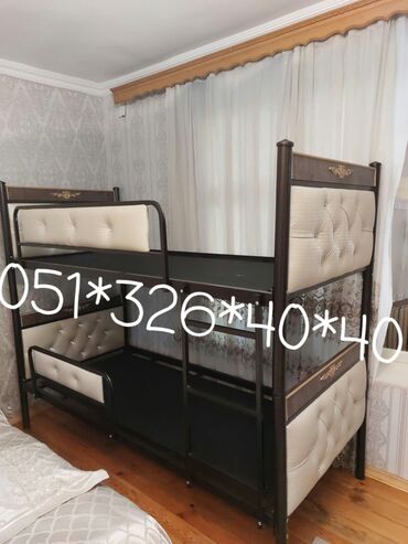 İkimərtəbəli uşaq çarpayıları: Oğlan və qız üçün, Yeni, Çarpayı, Matras ilə, Siyirməsiz — 11