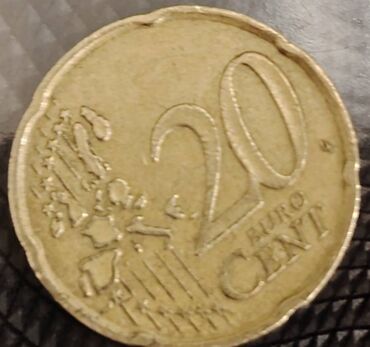 qızıl sikkə satılır: 2002 ci ilin 20 Euro Cent i