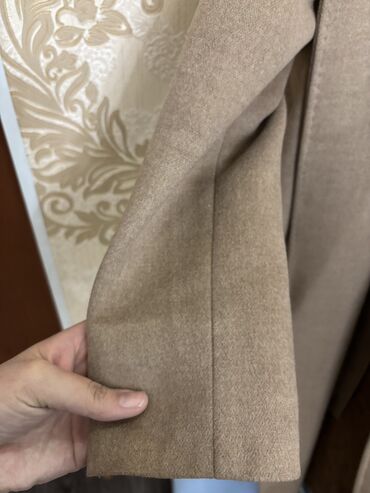 Пальто: Пальто, Классика, Кашемир, Длинная модель, С поясом, Двубортная модель, С утеплителем, XL — 7