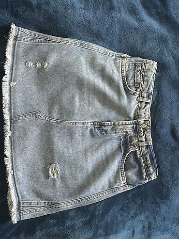 Denim mini yubka - Material: klassik denim (cins parça), azacıq lalafo.az -da Denim mini yubka - Material: klassik denim (cins parça), azacıq